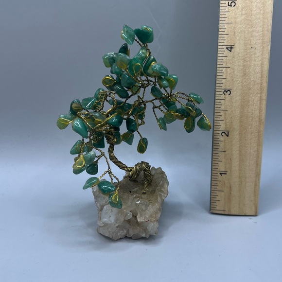 Green Quartz Gemstone Tree 5” Handmade by Brazil Gems - Picture 3 of 4